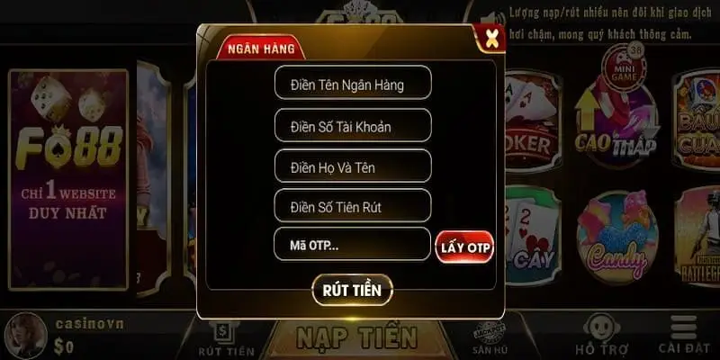 Rút tiền fo88 cần đảm bảo điều kiện gì?